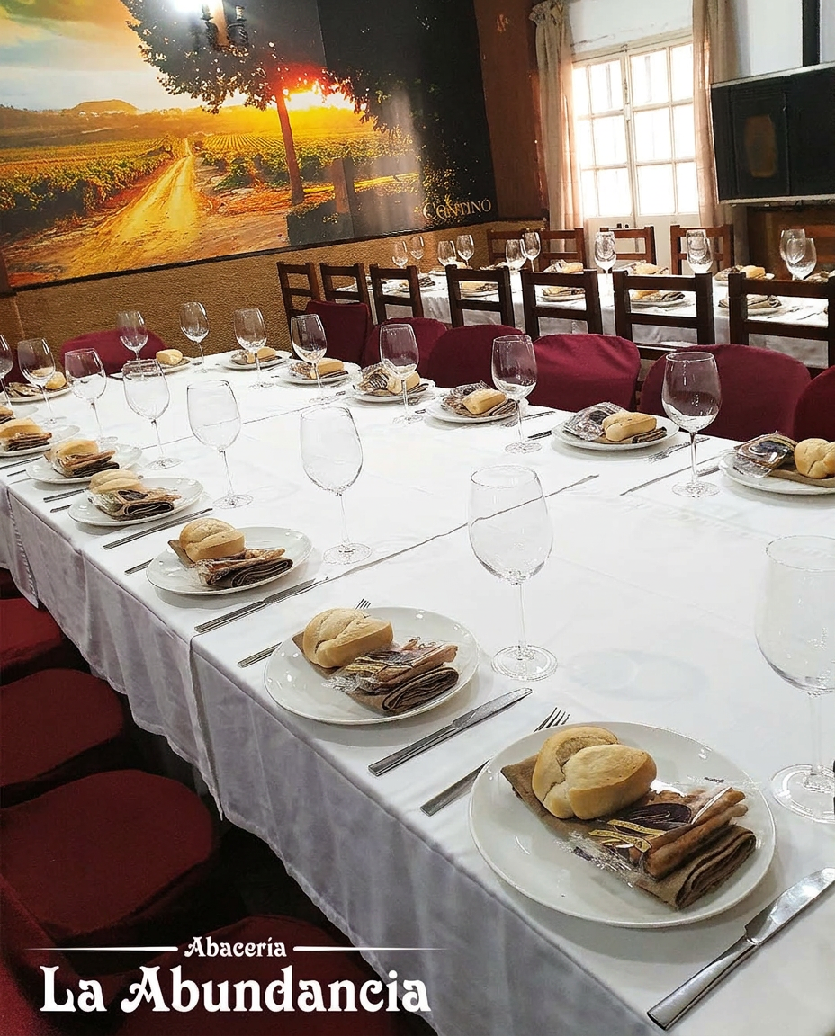 Sala preparada para un grupo