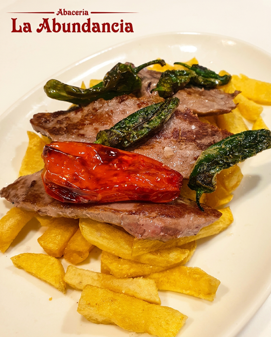Secreto ibérico con patatas y pimientos