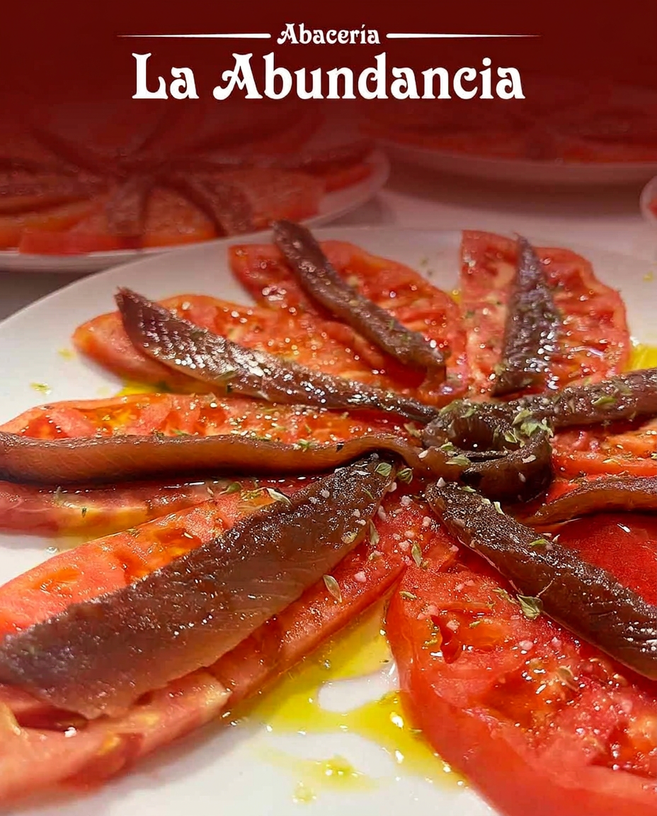 Tomate de la tierra con anchoas
