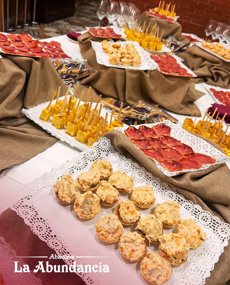 Mesa larga preparada para un grupo en el restaurante La Abundancia de Huelva 2