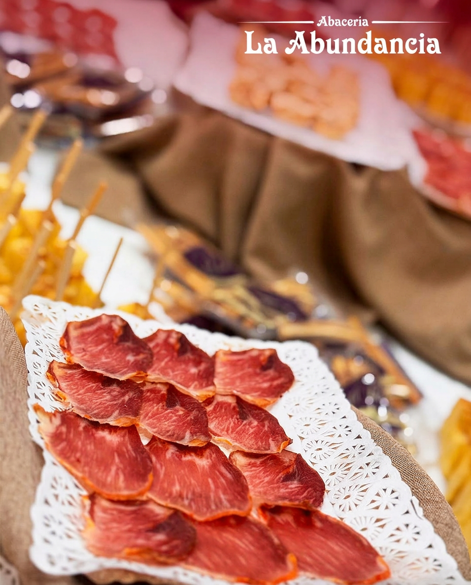Mesa larga preparada para un grupo en el restaurante La Abundancia de Huelva 3