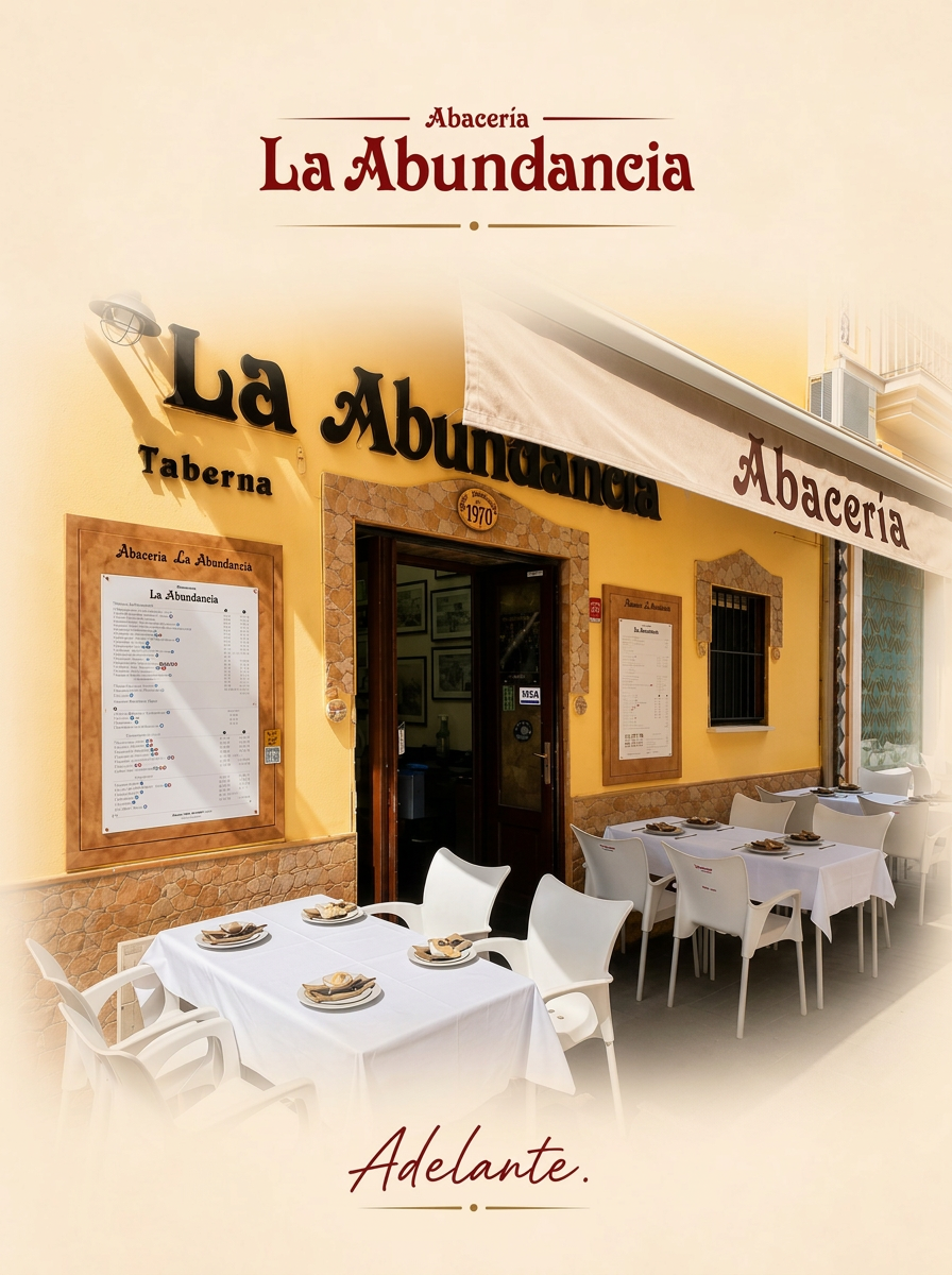 Mesa vestida en la terraza de la calle del restaurante La Abundancia 2